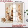 2pcs, 2D FLAT PRINTING Curtains (Without Rod) Autumn Squirrel Christmas Holiday Curtains Semi-Sheer Curtains Decorations Inside