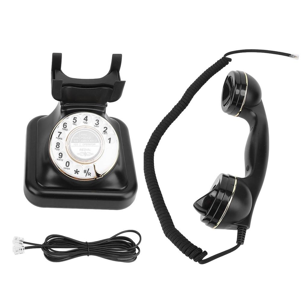 Drehbares Retro-Telefon Lautstärke einstellbar Vintage Schnurgebundenes Telefon Festnetztelefon für Zuhause