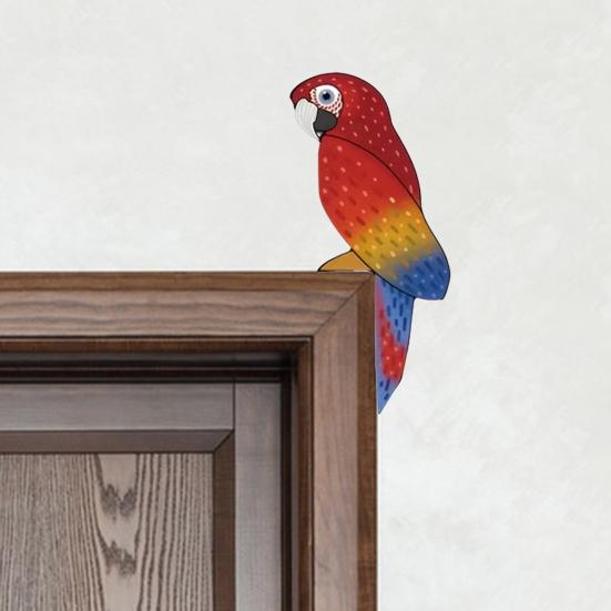 1 Coppia Decorazione Telaio Porta in Legno per Pappagalli Uccello Tropicale Colorato Topper per Porta Angolo Sopra Porta in Legno Arte Murale per Casa Bagno Camera da Letto Ufficio