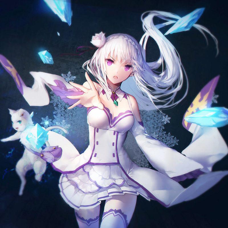 Anime Costumes: Life in a Different World from Scratch Cosplay Emilia Outfit Emilia Cosplay Costume