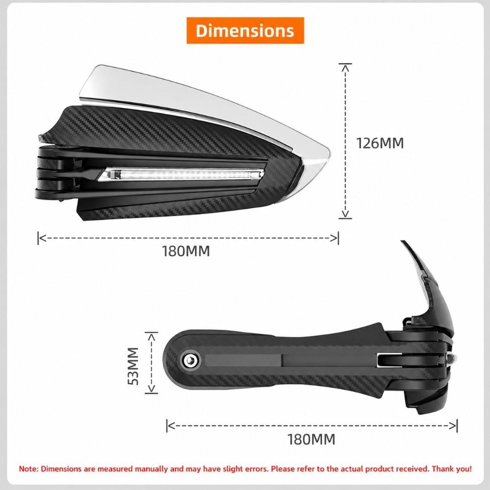 2Pcs 7/8" LED Hand Guard Aluminum Alloy Hand Guard Protector New Motorcycle Hand Guards