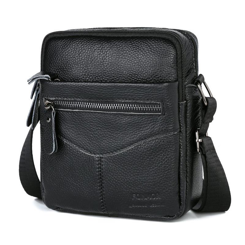 New men's messenger bag oil wax leather drop pattern men's bag vertical simple shoulder bag