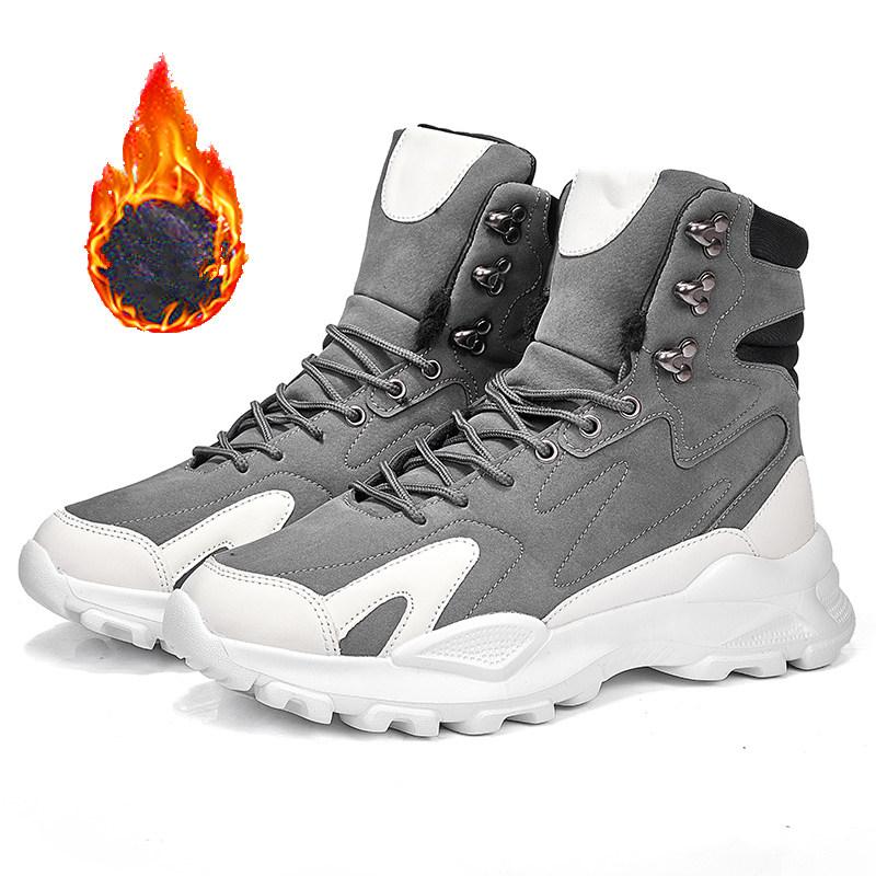 Winter High-Top Herrenmode Stiefel Bequeme Plateau-Sneaker Herren Stiefeletten Samt Warme Baumwollschuhe Für Herren botas hombre