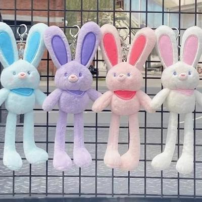 Conejito de Pascua de 29 cm, llavero de peluche, divertido colgante interactivo de conejo extraíble, peluche colorido para cumpleaños.