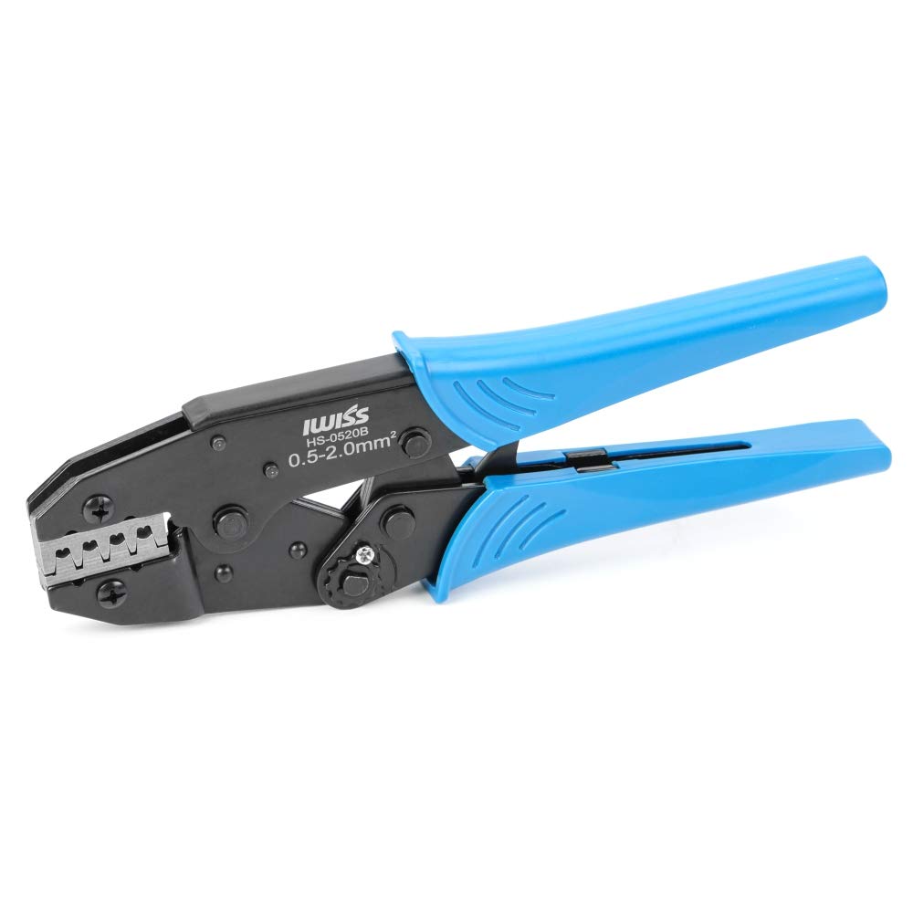 IWISS Bullet Terminal Crimping Pliers with EDM Dies for HS-0520B Ratchet-Style 0.5-2.0mm²