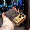 Custom Name Sparkling Glitter Phone Case for iPhone 13 14 15 16 17 Pro Max 17 Air 3D Gold Hot Foil Stamping Plating Cover