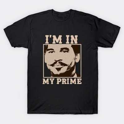 Doc Holiday Im In My Prime Tombstone -Movie Vintage Black T shirt-4X Casual T-Shirt Mens Kids