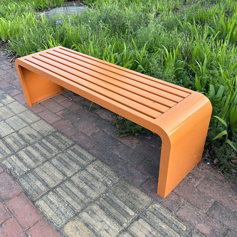 Wrought Iron Outdoor Bench with Backrest