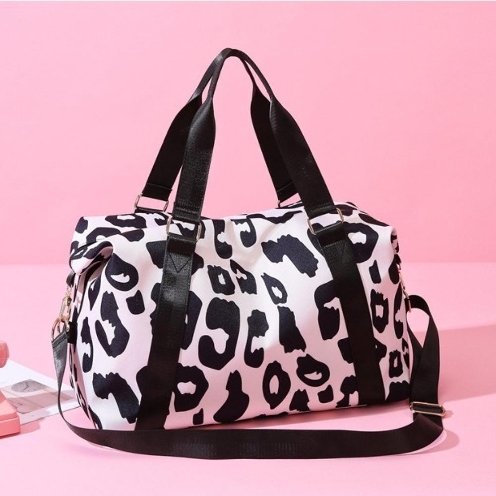 Oxford Fitness Shoulder Bag Large Capacity Luggage Handbag Cute Leopard Print Duffle Bag  Ladies