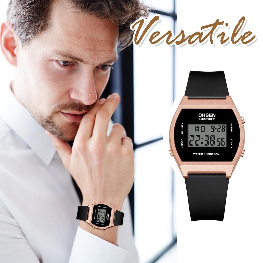 Sports Watch Silicone Digital Waterproof LED Alarm Stopwatch Men Women Cute Fashion Quartz Watch - Birthday Christmas Valentine's Day White Day Gift