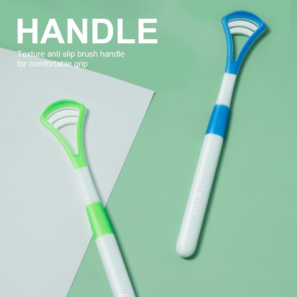 1Pcs Silicone Tongue Scraper With Ergonomic Handle Double-Sided Fresher Breath Tongue Cleaning Brush Oral Hygiene Tool