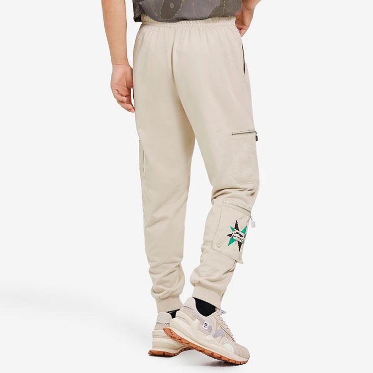 Li Ning Starry Sky Solid Color Multi Pocket Drawstring Cuffed Sports Pants Men Bottoms Oat-Gray AKLSC89-1