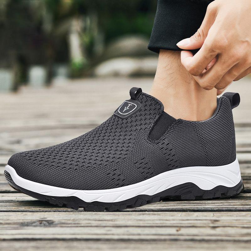 Summer breathable cloth shoes men's casual shoes men's lazy shoes one pedal new soft-soled mesh men's shoes