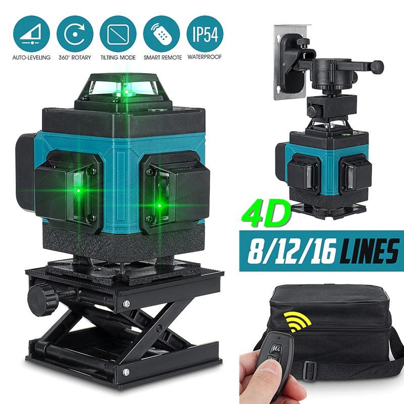 3D/4D 8/12/6lines Green laser level with Storage Box 5000mAh Lithium Ion Battery Green Wires Laser Level