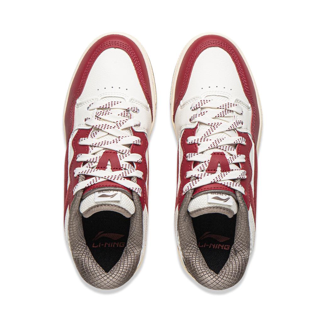 New LiNing Anti Slip And Wear Resistant Lightweight Low Top Skateboard Shoes Women's Red Beige AEPV036-3