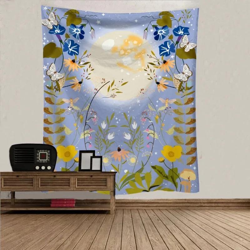 Simple Floral Pattern Tapestry Bedroom Living Room Tapestry Home Wall Decoration Tapestry