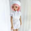 xinXbabe Doll Nurse Uniform Set for 80cm Dolls, 1/2 Size Doll Outfit with Knee-High Stockings, White
