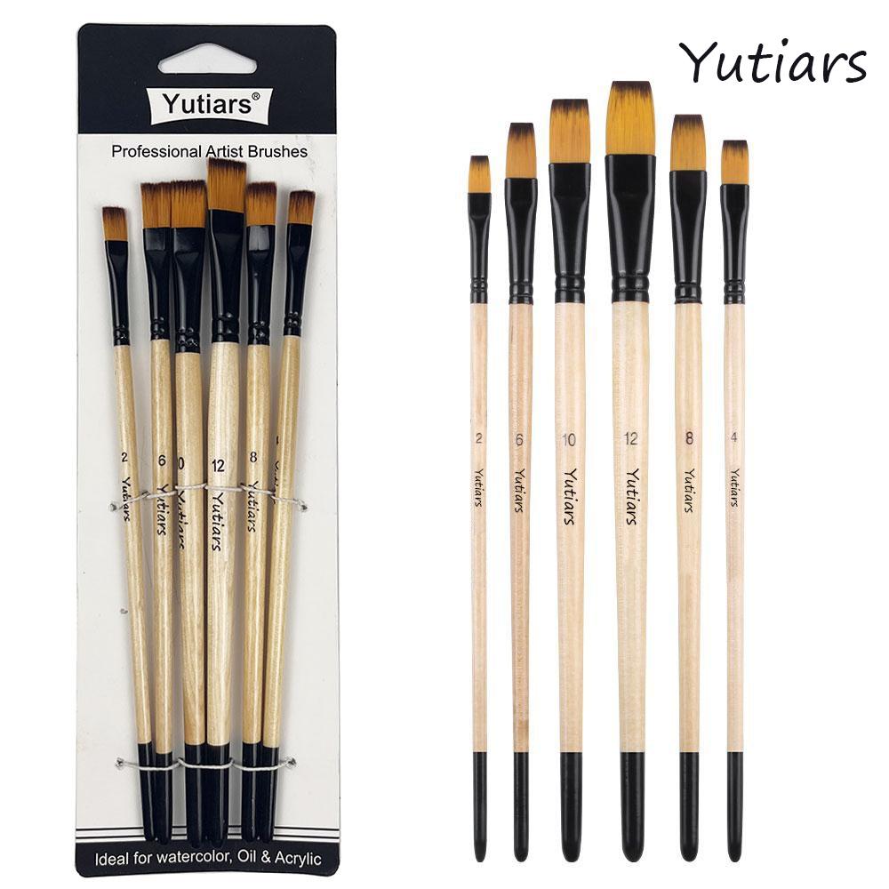 Yutiars Professional Artist Paint Brush Set- 6/24 PCS, Nylon Bristles for Watercolor, Acrylic, Oil Painting, Crafts & Face Body