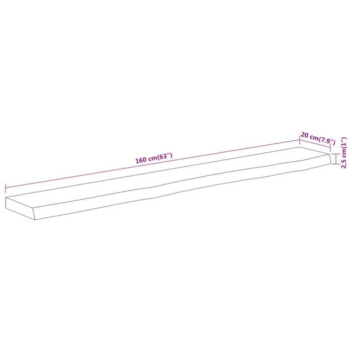 VidaXL Wall Shelf, Floating Shelf, Wall Decoration for Office Living Room, Rectangular Solid Acacia Edge 370232