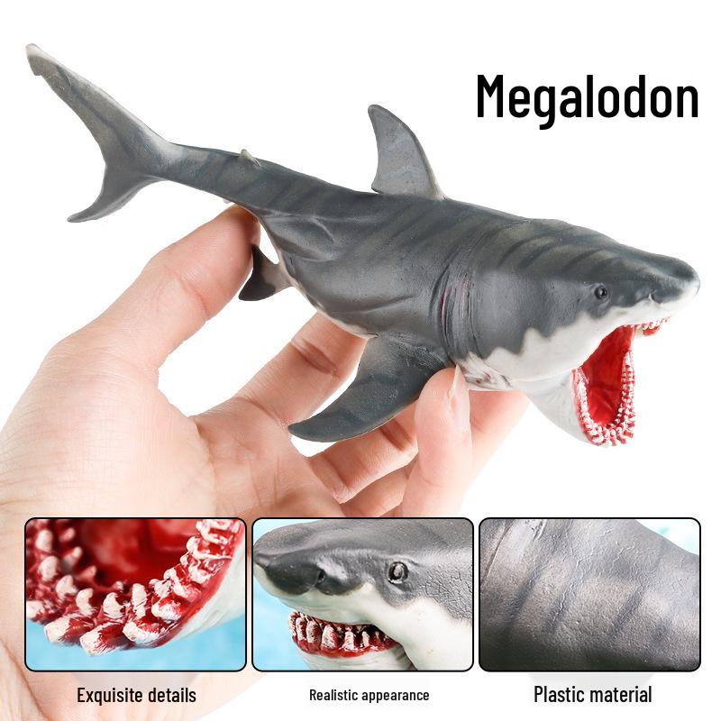 Megalodon & Great White Shark Model - Educational Marine Animal Toy for Kids