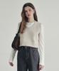 Loeil V-Neck Crop Wool Knit Vest - Oatmeal
