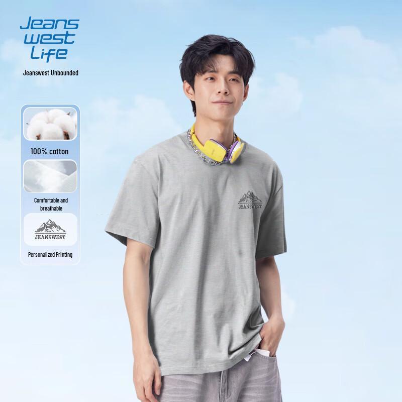 JEANSWEST LIFE Мужская летняя свободная хлопковая футболка 2025 3XL