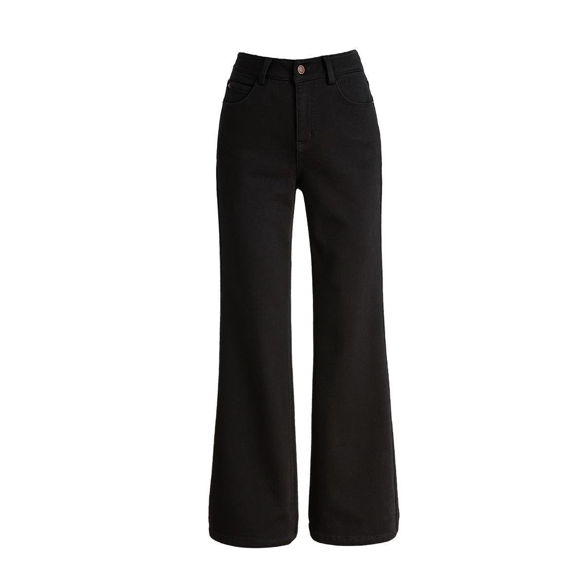 Yi Fei 2025 Winter Women s Velvet Micro-Flare High Waist Slimming Lyocell Denim Pants 31 чёрный