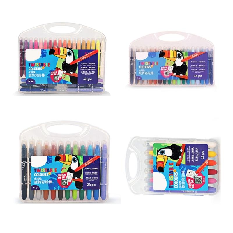 12/24/36/48 Colors Twistable Crayons Wax Crayons Washable Crayons Oil Painting Stick Painting Accessories for Toddlers