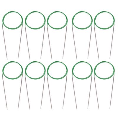 10pcs Circular Knitting Needle Multipurpose 100cm 39in  Length Ring Stainless Steel Sweater Thread Loop Needle Set