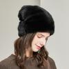 Women Winter Whole Mink Fur Hats Hand-Sewn Fashion Genuine Fur Bonnets Warm Female Casual Ski Designer Earflap Beanies Hats