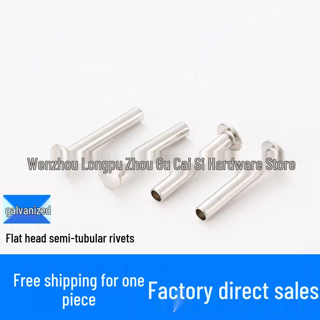 GB873 Carbon Steel Semi-Hollow Rivet with Large Flat Head (M3-M6) M3*16 (500 pcs)