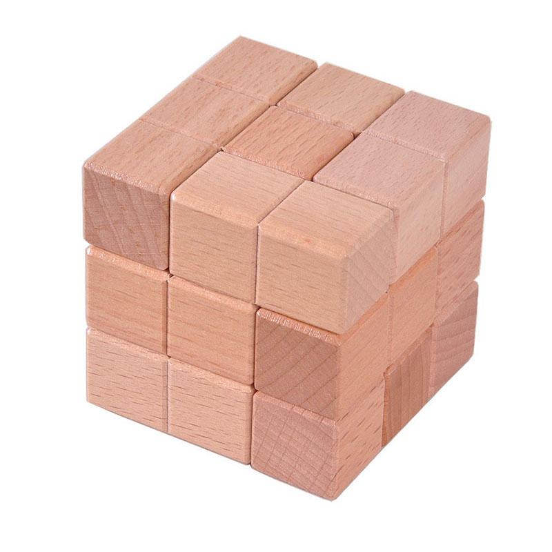Juguetes Rompecabezas 3D Cubo de Madera Rompecabezas IQ Entrenamiento Lógico Rompecabezas Rompecabezas Montessori Aprendizaje Educativo