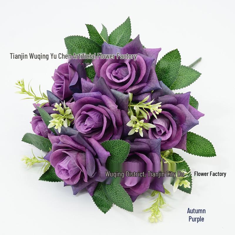7-Head 3D Rose Bouquet with Rose Handle for Wedding and Home Decor