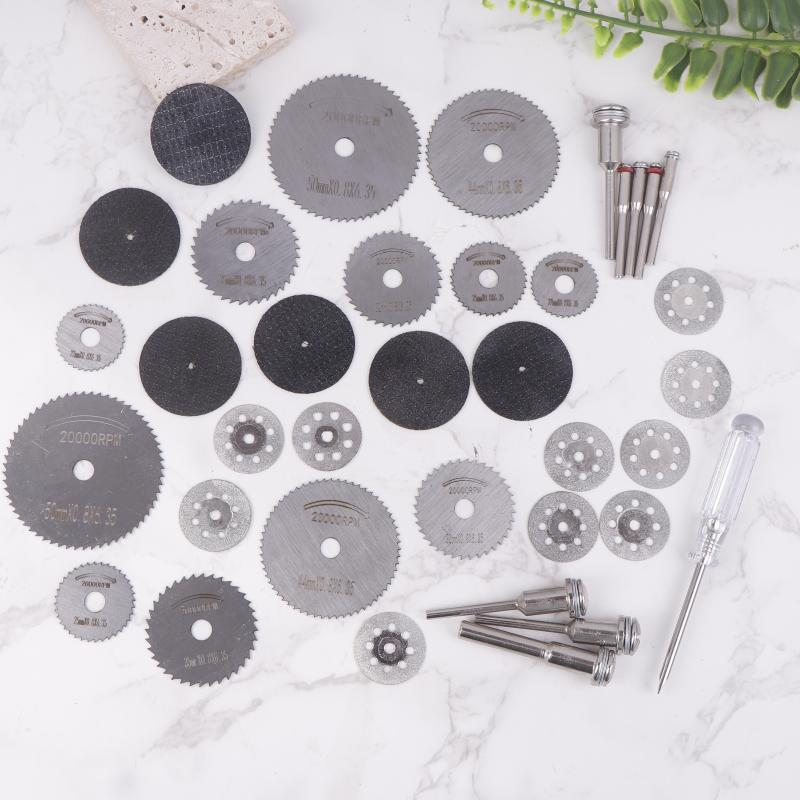 10/31 Pièces Disques de Coupe Diamantés Meuleuse Ponçage Roue de Ponçage Lame de Scie Circulaire Travail du Bois Métal Mini Perceuse Outil Rotatif Accessoires