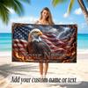 American Patriotic Theme Soft Beach Towel Personalized Custom Name Text Towel Portable for Beach Pool Travel