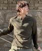 LXT Waffle Henley Neck Crop T-Shirt [Khaki]