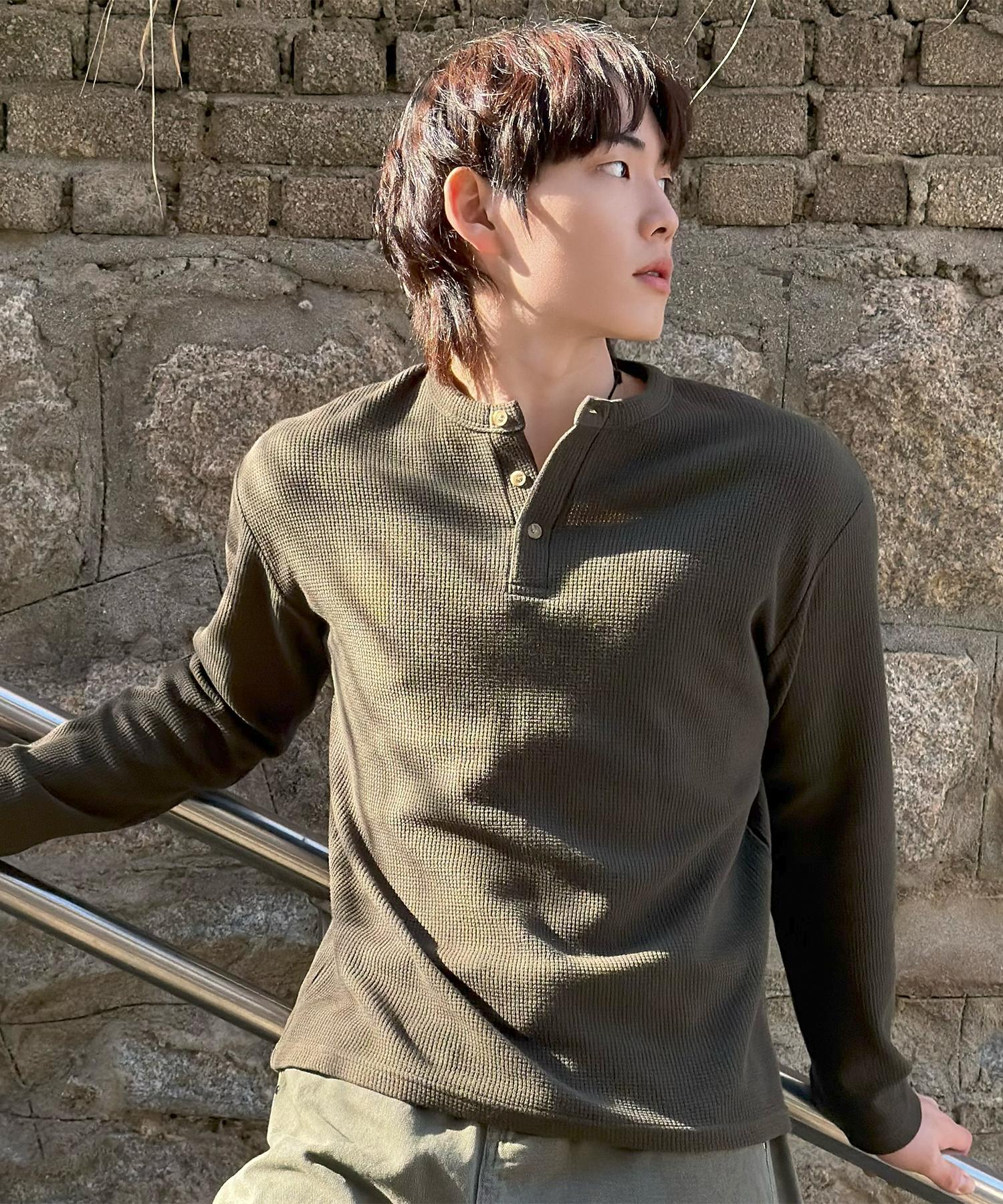 LXT Waffle Henley Neck Crop T-Shirt