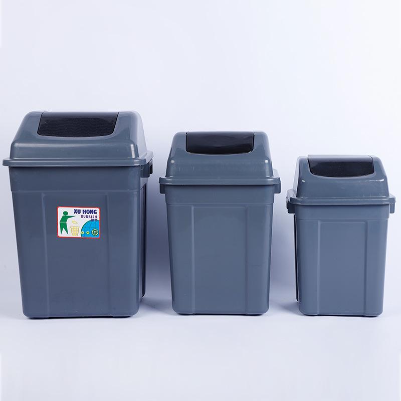 Outdoor Square Flip-Top Trash Bin for Kitchen and Campus Sanitation