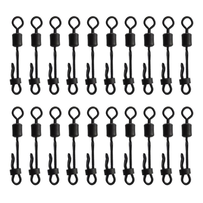 

20Pcs Carp Rolling Swivels With Lock Snap Tippet Line Lock Swivels Connector for Quickly Change in Freshwaters Saltwater