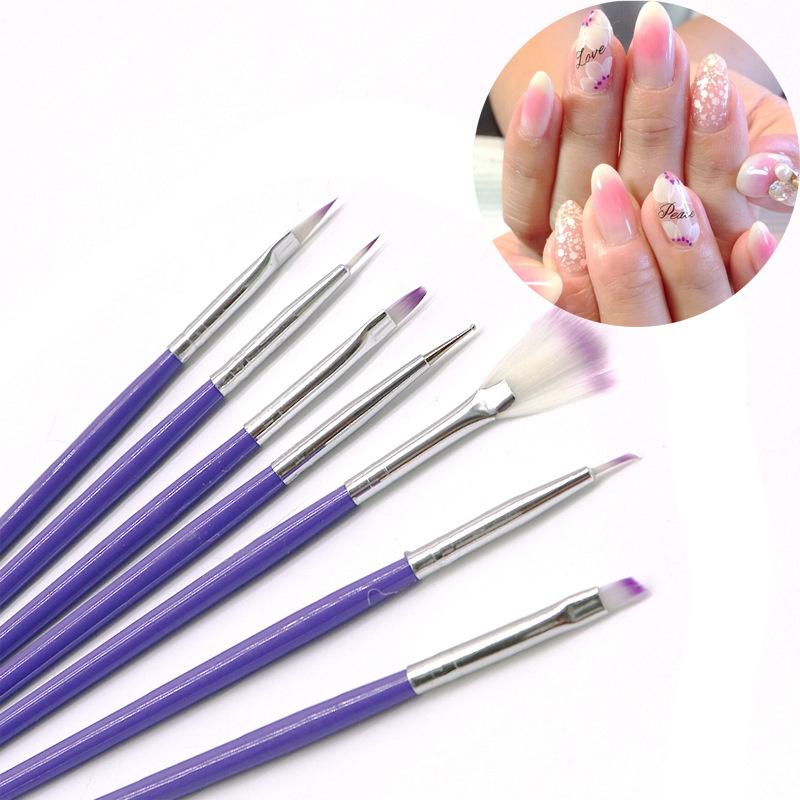 7PCS Professional UV Gel Nail Art Brush Painting Drawing Polish Manicure Tips Tools Liner Dotting Pen Set