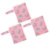 3pcs Wet Dry Bags for Diaper Bag Water Resistant Reusable Detachable Snap Handle Printed Cloth Diaper Wet Dry Bags