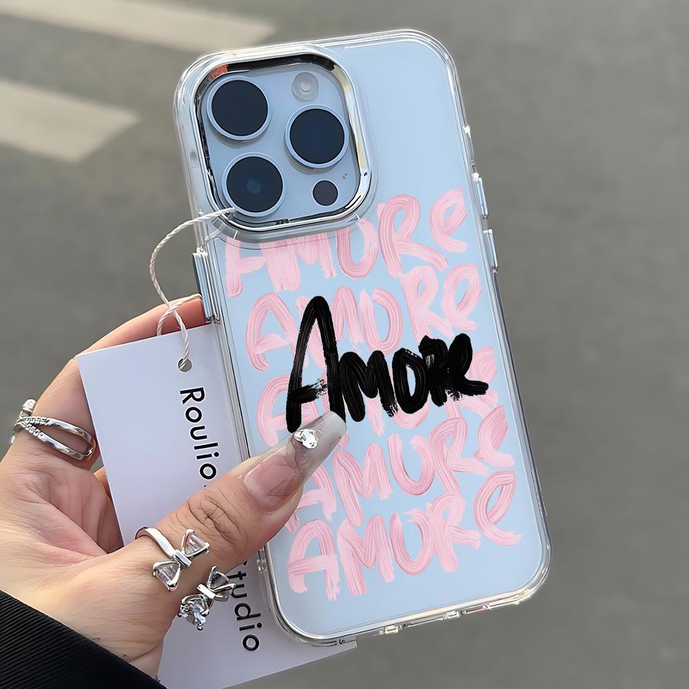 Pink Amore-love Phone Case for Samsung Galaxy A73 A16 A06 A35 A55 A25 A05S A15 A56 A54 A36 A34 A24 A26 A04 4G 5G Soft Cover