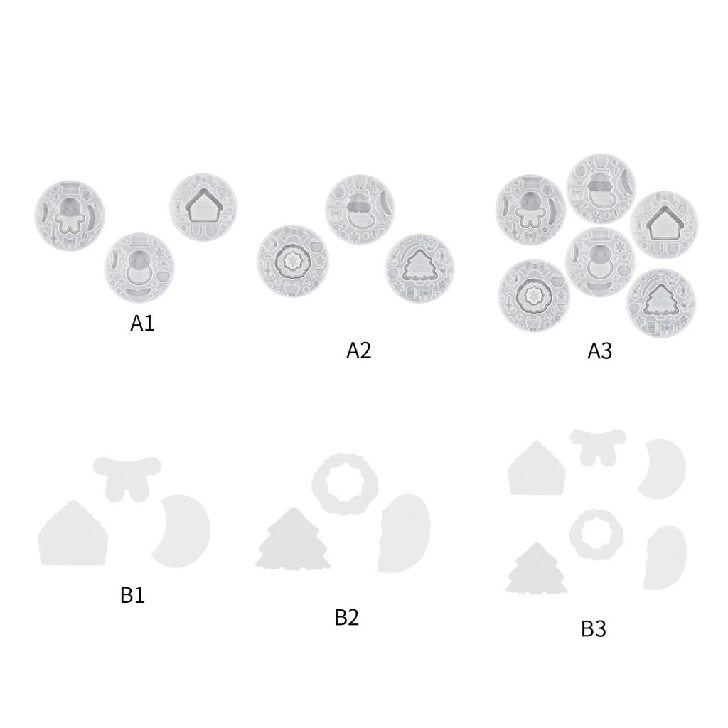 Christmas Silicone Molds DIY Crafts Moulds Quicksand Empty Plates Christmas Sand Mold Set Silicone Material for DIY