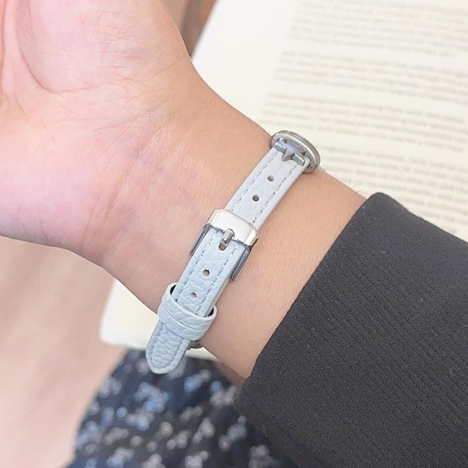 Star Rivet Lychee Leather Bracelet For Apple Watch Band S11/10/9/8/7/6/Ultra iWatch Strap 49/46/45/44/42/41/40/38mm Slim Stylish