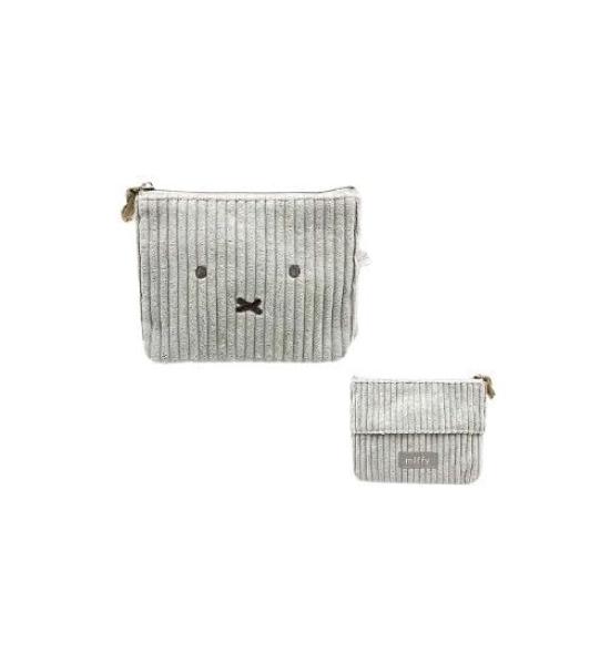 

Miffy Tissue Pouch Gray Face Corduroy Series серый