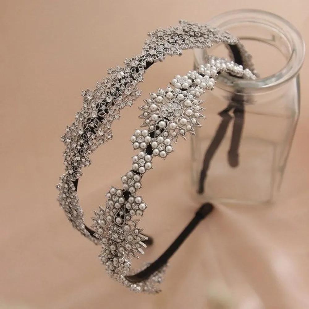 J Lauren White Pearl Cubic Flower Hairband H0724 pearl