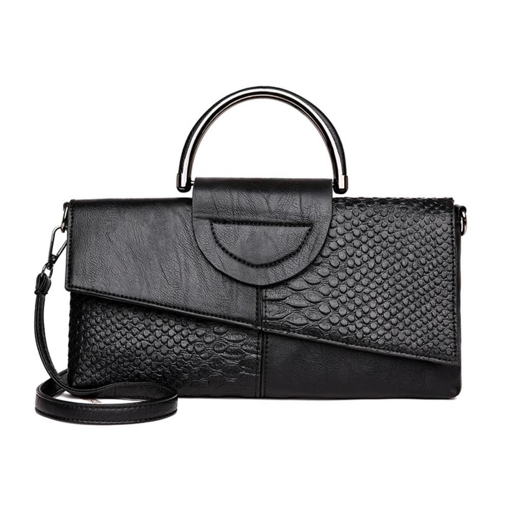 

New PU Shoulder Bag Solid Color Button Square Bag Envelope Clutch