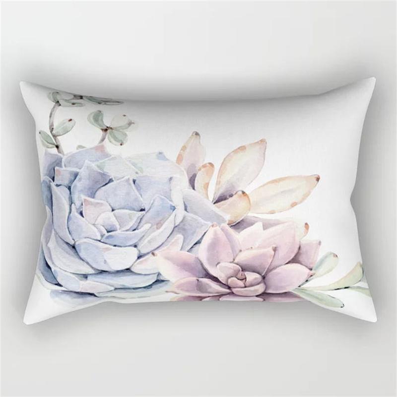 30x50cm Green Tropical Leaves Plant Pillowcase Cactus Flower Polyester Cushion Cover Ins Natural Landscape Pillowslip Home Decor