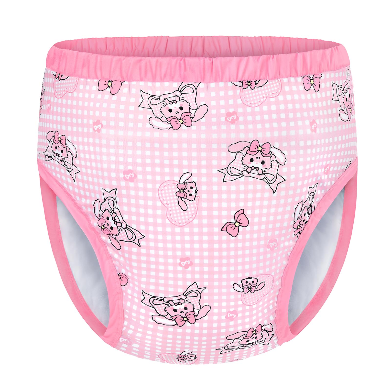 

LittleForBig Adult Silky Standalone Training Pants [Rabbit and Ribbon] Plaid, Absorbent, Leak-Proof, Breathable, Comfortable with Stretch Waist, Washa