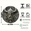 Vintage severský kovový nástěnný umělecký znak Kulatý hliníkový 2D plochý panel Viking válečník helma severská mytologie dekor